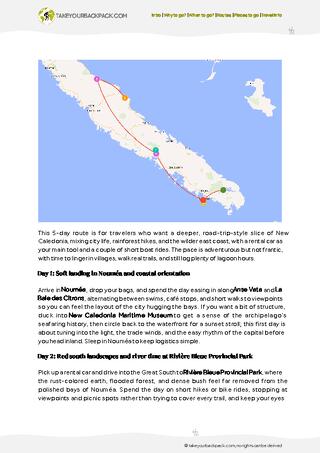 example page 2 from our offline Travel Guide for New Caledonia